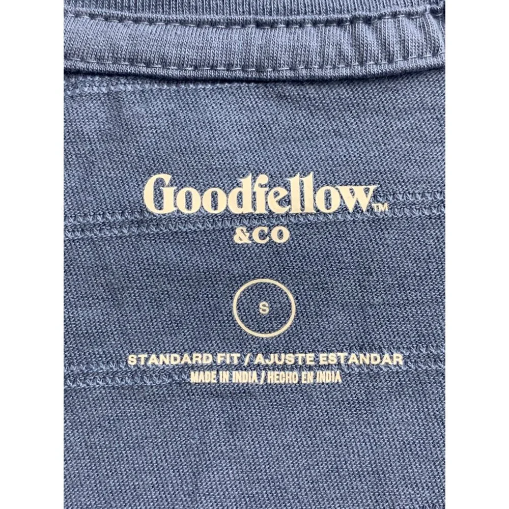 Goodfellow & Co Mens Casual Blue Crew Neck Short Sleeves T-Shirt Size Small - Picture 9 of 11